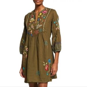 Johnny Was Workshop Gloria Paris Effortless Shift Dress Embroidered
